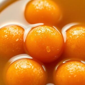 Soft gulab jamuns in syrup